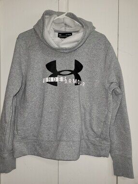 Under Armour Gray Pullover Hoodie with Black Logo